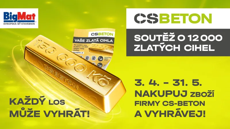 Nakupujte produkty CS-BETON a vyhrajte zlatou cihlu! | bignews.cz